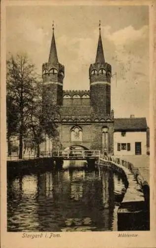 Ak Stargard Szczecinski Stargard Pommern, Mühlentor