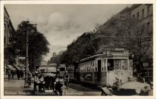 Ak Berlin Tiergarten, Potsdamer Straße, Eichhornstraße, Straßenbahn, Autos