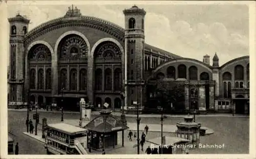 Ak Berlin Mitte, Stettiner Bahnhof, Straßenseite, Doppelstockbus