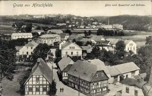 Ak Hirschfelde Zittau in Sachsen, Panorama mit Rosenthal und Rahnau