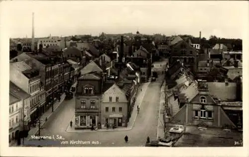 Ak Meerane in Sachsen, Hindenburgplatz, Kirchturm