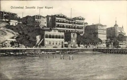 Ak Sassnitz auf Rügen, Seebrücke, Strand, Hotels