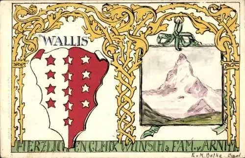 Wappen Ak Kanton Wallis, Bergspitze