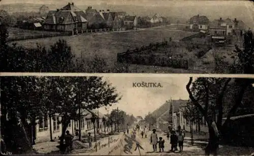 Ak Kosútka Hriňová, Slowakei, Panorama, Straßenpartie, Kinder