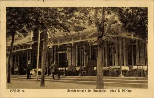 Ak Parchim in Mecklenburg, Schützenhalle im Buchholz