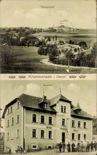 Ak Krummennaab in der Oberpfalz, Totalansicht, Gasthof