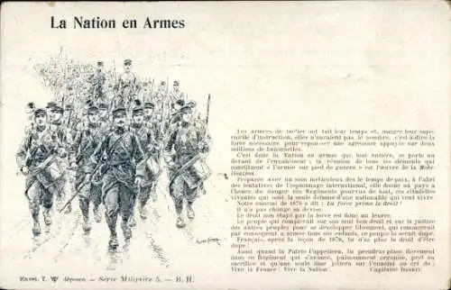 Ak Französische Soldaten in Uniformen, Propaganda, Französische Armee