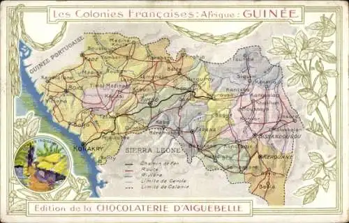 Landkarten Ak Französische Kolonien Afrika, Guinea, Chocolaterie d'Aiguebelle