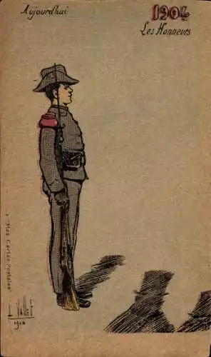 Künstler Ak Vallet, Frankreich, Soldat in Uniform, 1904