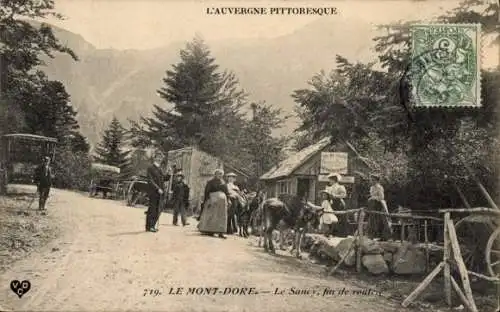 Ak Le Mont Dore Puy de Dôme, Le Sancy, Ende der Straße