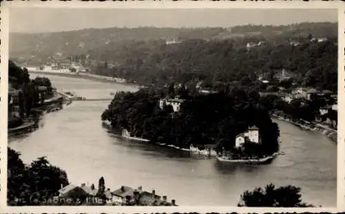 Ak Saint Rambert l'Ile de Barbe Rhône, Panorama, Saône