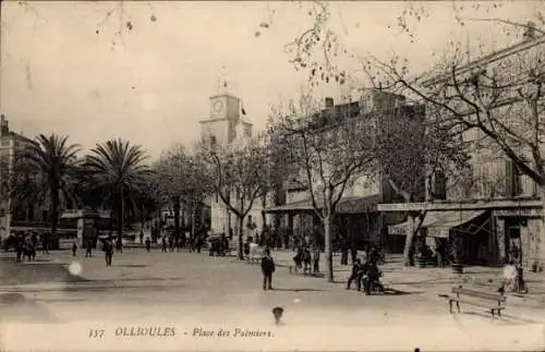 Ak Ollioules Var, Place des Palmiers