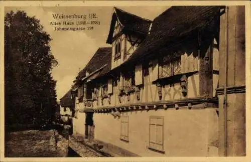 Ak Wissembourg Weißenburg Elsass Bas Rhin, Johannisgasse 199, altes Haus