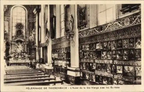 Ak Thierenbach Jungholtz Jungholz Elsass Haut Rhin, Wallfahrt, der Altar der Heiligen Jungfrau