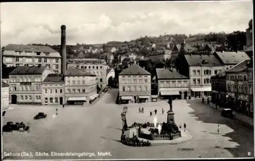 Ak Sebnitz Sächsisches Elbsandsteingebirge, Markt, Gasthaus Stadt Prag