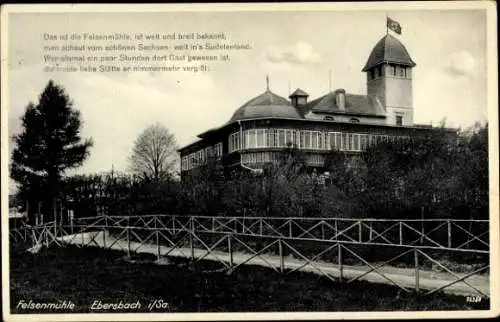 Ak Ebersbach in Sachsen Oberlausitz, Restaurant Felsenmühle