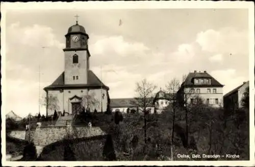 Ak Oelsa Rabenau im Erzgebirge Sachsen, Kirche