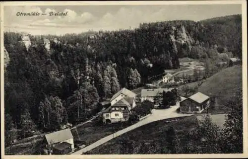 Ak Rosenthal Bielatal Sächsische Schweiz, Ottomühle, Großer und kleiner Mühlwächter