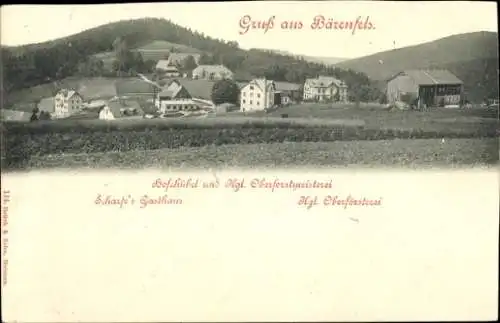 Ak Bärenburg Altenberg im Erzgebirge, Königliche Oberforstmeisterei, Scharf's Gasthaus