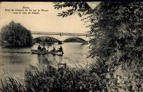 Ak Sorcy Meuse, Pont du Chemin de fer