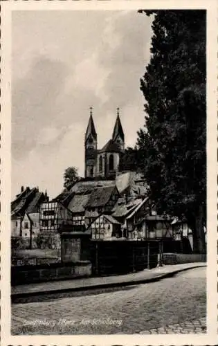 Ak Quedlinburg im Harz, Am Schlossberg