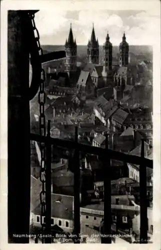 Ak Naumburg an der Saale, Blick vom Turm der Wenzelskirche auf Dom und Stadt