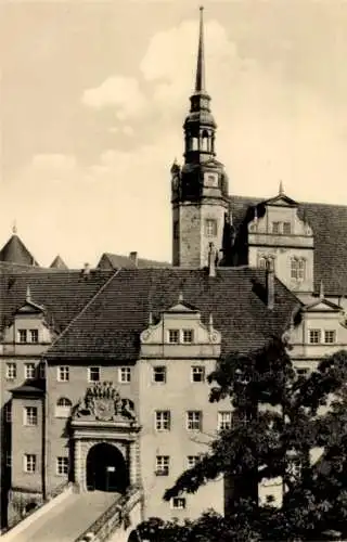 Ak Torgau an der Elbe Sachsen, Schloss Hartenfels, Eingang