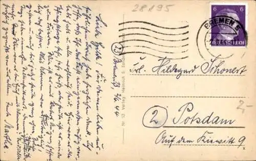 Ak Hansestadt Bremen, Roland, Wappen