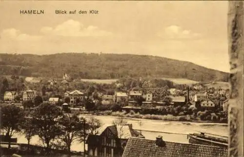 Ak Hameln an der Weser Niedersachsen, Blick auf den Klüt