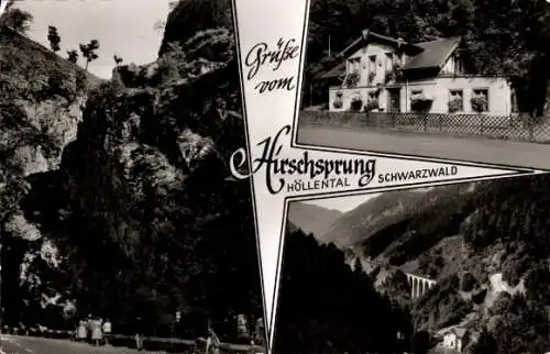 Ak Buchenbach im Schwarzwald, Hirschsprung im Höllental, Panorama, Gasthaus Zum Hirschsprung