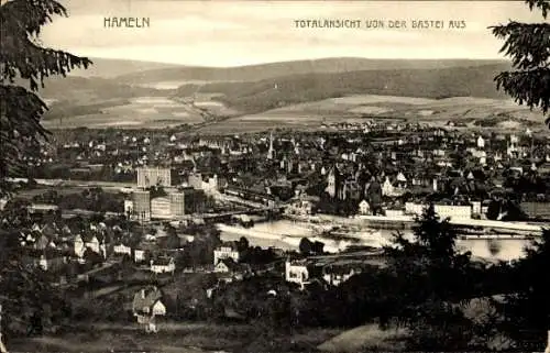 Ak Hameln an der Weser Niedersachsen, Gesamtansicht, Blick von der Bastei