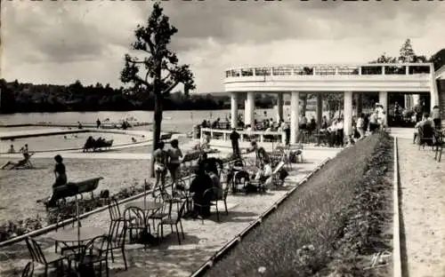 Ak Villennes sur Seine Yvelines, Strand, Terrasse