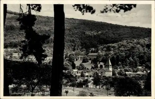 Ak Seeheim an der Bergstraße in Hessen, Durchblick zum Ort, Kirche