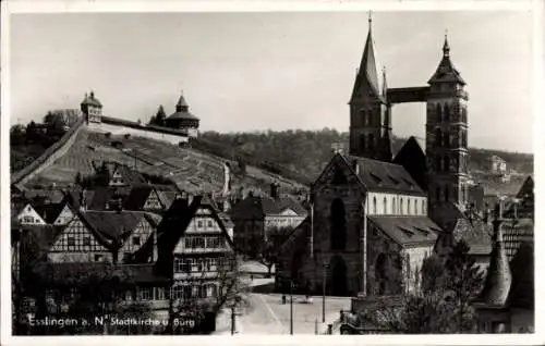 Ak Esslingen am Neckar, Stadtkirche, Burg