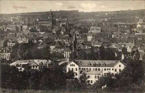 Ak Pforzheim im Schwarzwald, Totalansicht vom Ort
