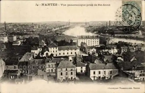 Ak Nantes Loire Atlantique, Panoramablick von Ste Anne