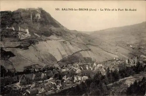 Ak Salins les Bains Jura, Panorama, Fort St. Andre