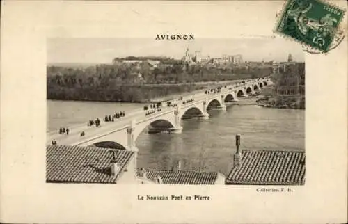 Ak Avignon Vaucluse, Le Nouveau Pont en Pierre