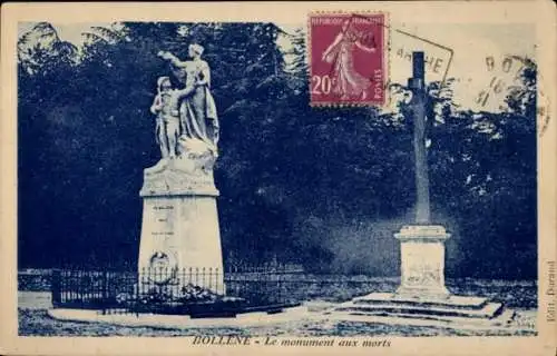 Ak Bollène Vaucluse, Le monument aux morts