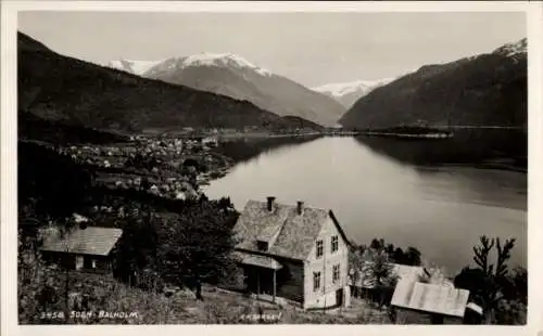 Ak Balholm Sogn Norwegen, Ortschaft mit Landschaftsblick