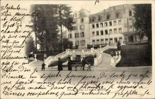 Ak Vittel Lothringen Vosges, Grand Hotel, Grand Escalier