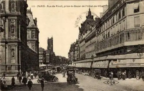 Ak Paris II. Börsenviertel, Rue de Rivoli, Bazar de l’Hotel de Ville