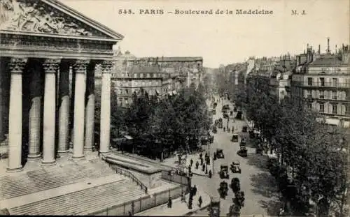 Ak Paris VIII, La Madeleine, Boulevard de la Madeleine