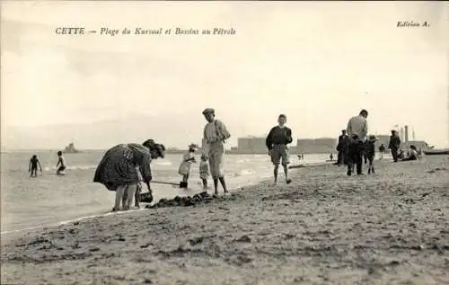 Ak Cette Hérault, Plage du Kursaal, Bassin au Petrole