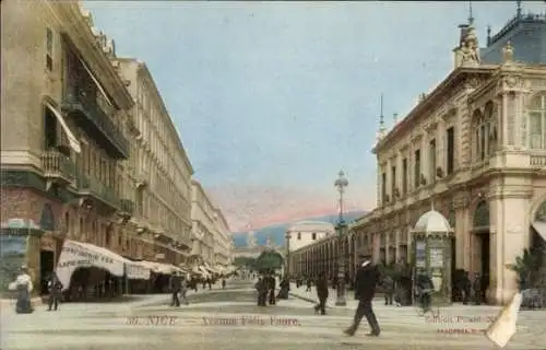 Ak Nice Nizza Alpes Maritimes, Avenue Felix Faure