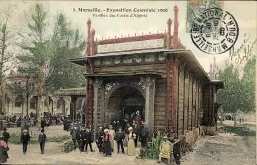 Ak Marseille Bouches du Rhône, Kolonialausstellung 1906, Algerischer Waldpavillon