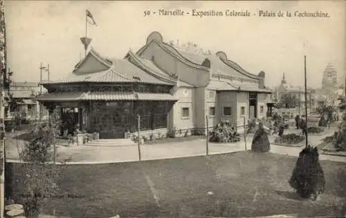 Ak Marseille Bouches du Rhône, Kolonialausstellung, Palais de la Cochinchina