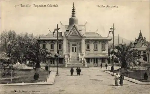 Ak Marseille Bouches du Rhône, Exposition Coloniale, Théâtre Annamite