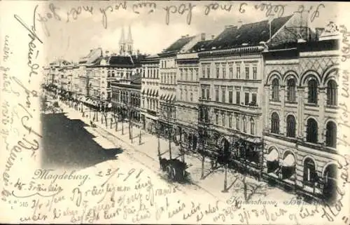 Ak Magdeburg, Kaiserstraße, Breitseite, Kirche St. Ulrich