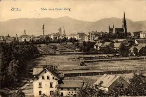 Ak Zittau in Sachsen, Blick vom Eckartsberg